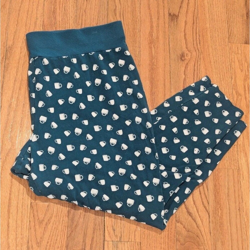 Cacique Teal Coffee 22/24 Lane Bryant Knit Cotton Pajama PJ Pants Sleep Comfort